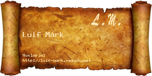 Luif Márk névjegykártya